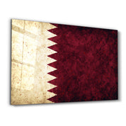 Qatar Flag Splash - Glass Wall Art