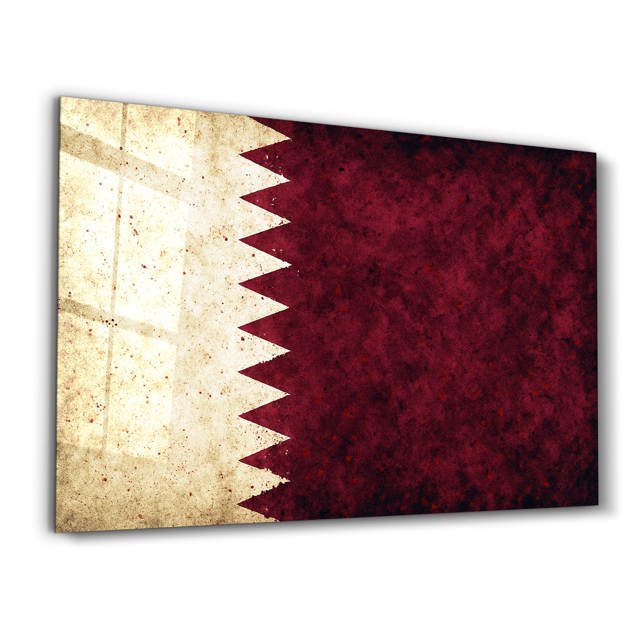 Qatar Flag Splash - Glass Wall Art