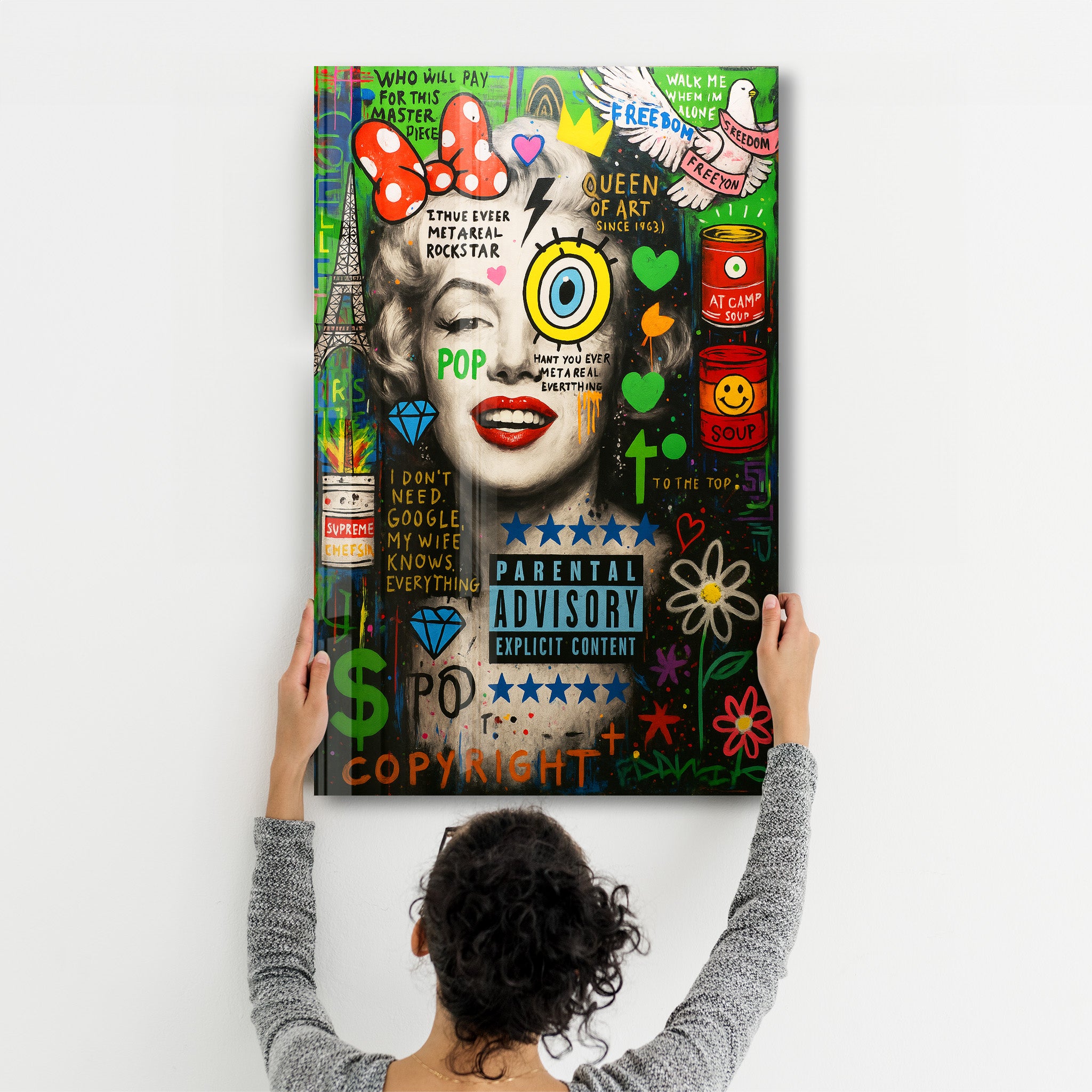 Queen of Pop - Iconic Graffiti Glass Wall Art