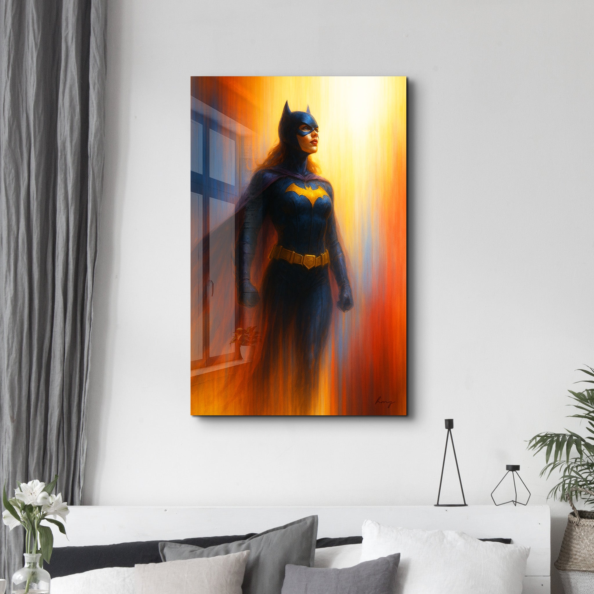 Rise of the Batheart – Glass Wall Art by HMZ