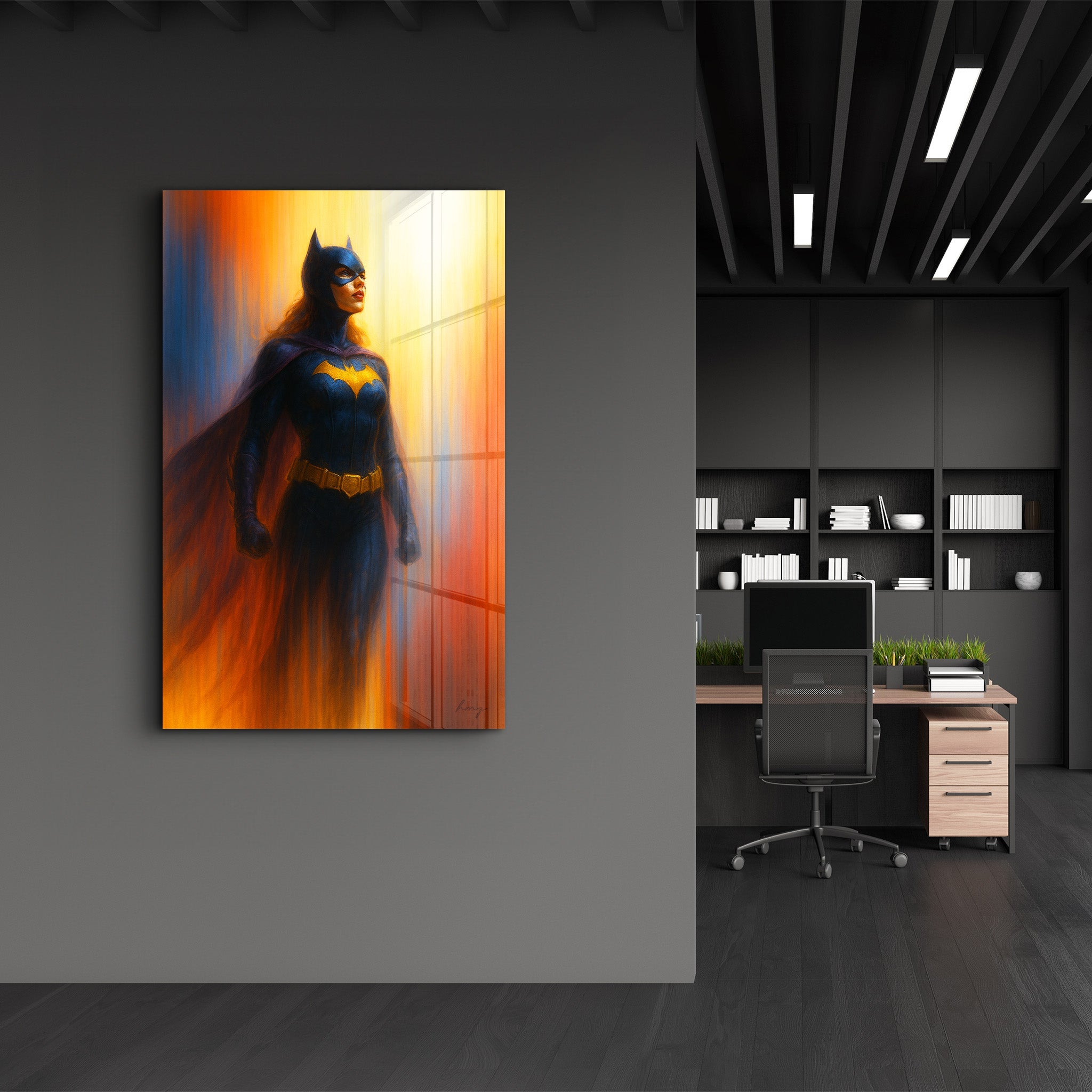 Rise of the Batheart – Glass Wall Art by HMZ