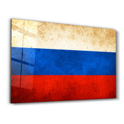 Russian Flag Splash - Glass Wall Art