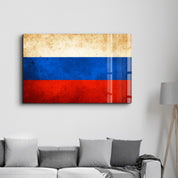 Russian Flag Splash - Glass Wall Art