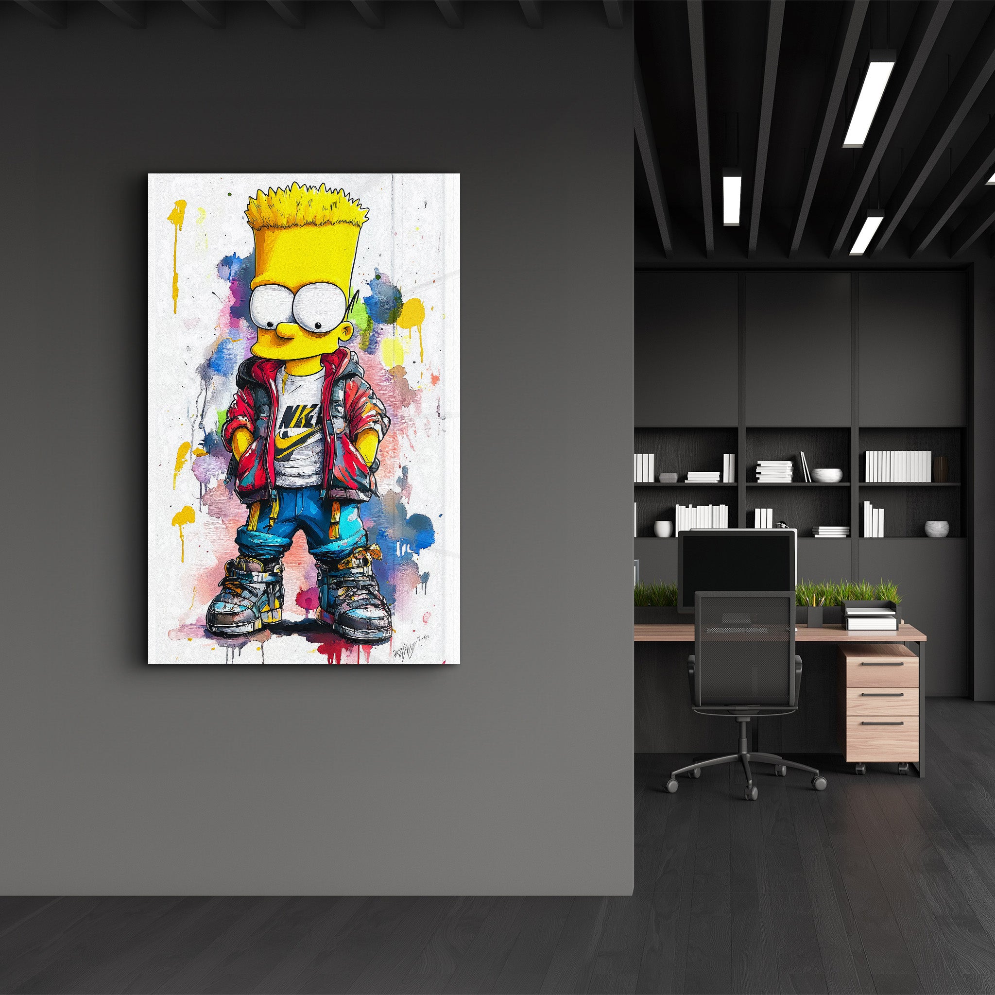 Skater Bart Vibes - Glass Wall Art