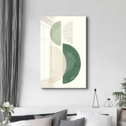 Soft Geometry Vertical Balance - Glass Wall Art