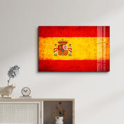 Spain Flag Splash - Glass Wall Art