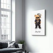 Stay Cool Teddy Bear - Glass Wall Art