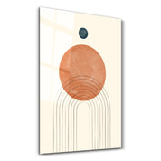 Sunrise Balance in Earth Tones - Glass Wall Art