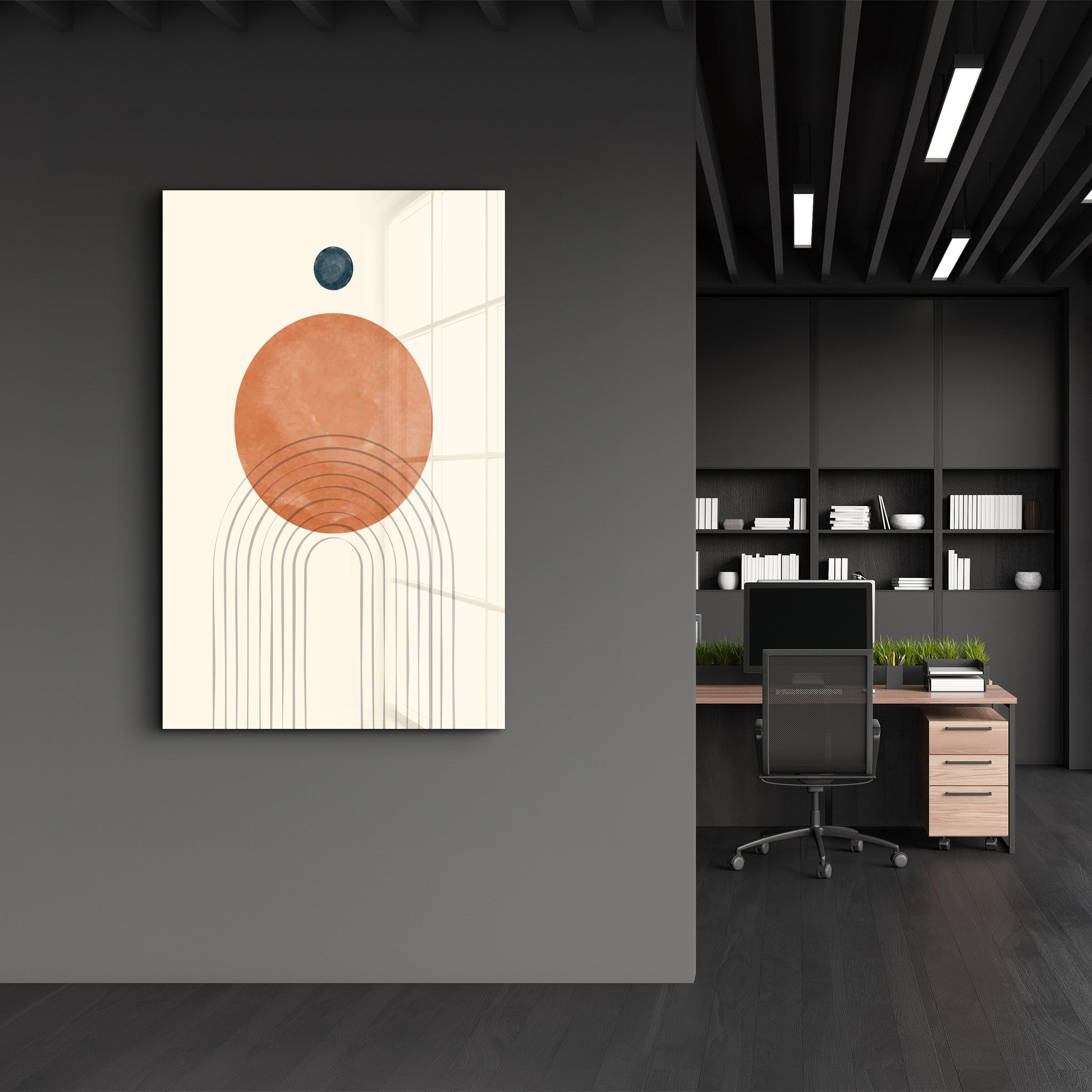 Sunrise Balance in Earth Tones - Glass Wall Art