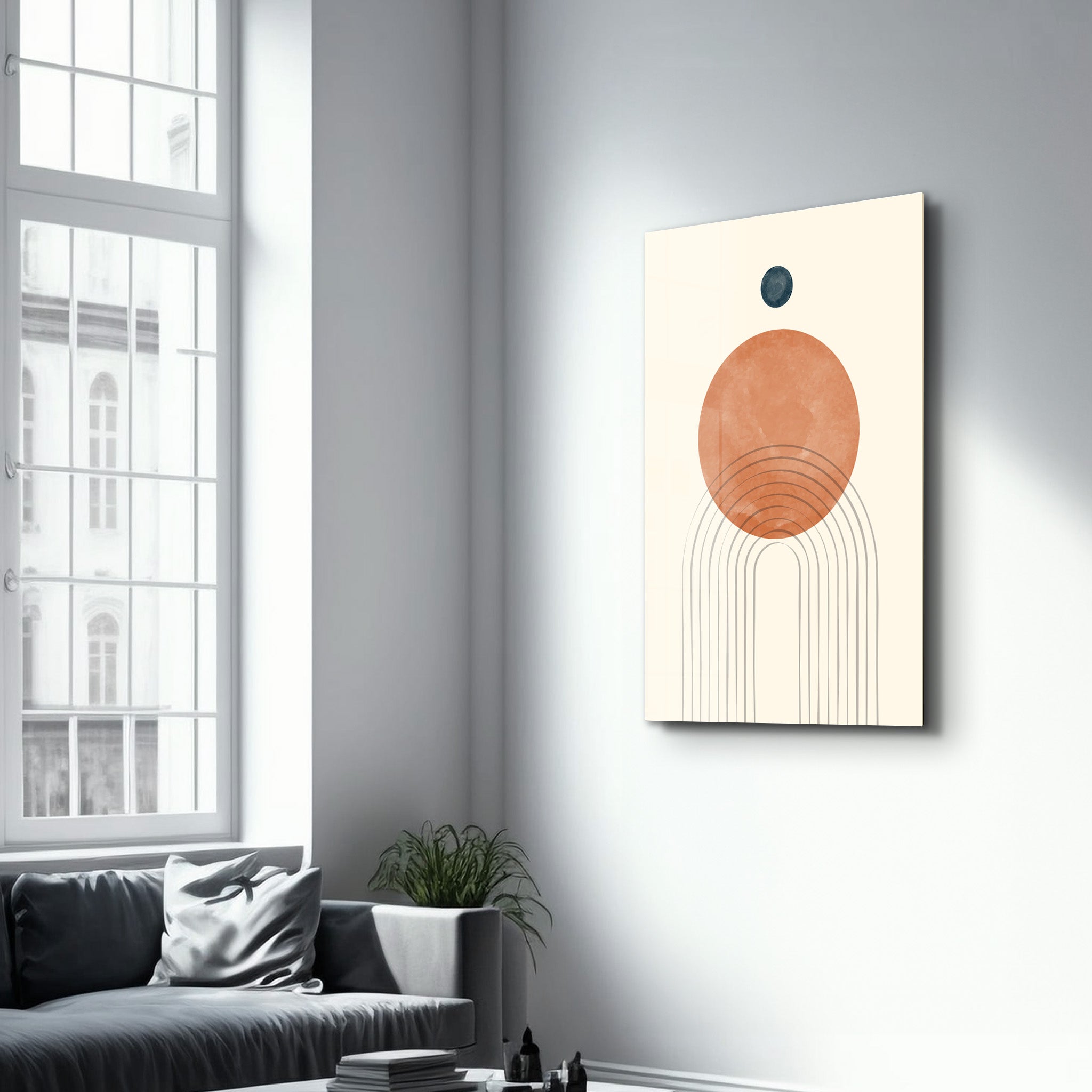 Sunrise Balance in Earth Tones - Glass Wall Art