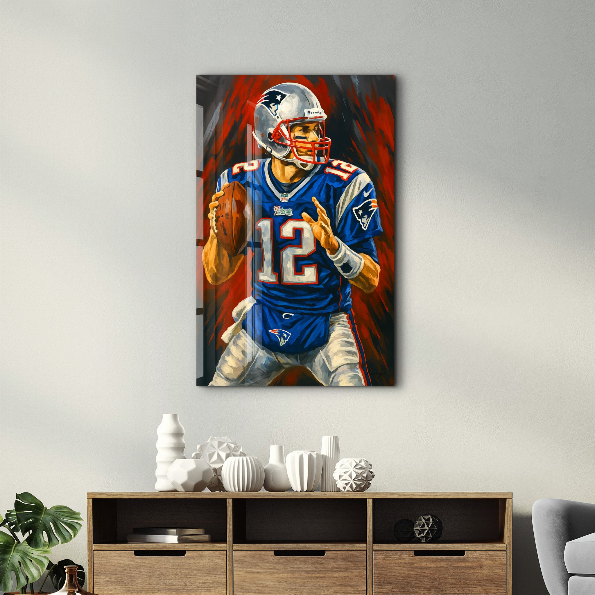 The Quarterback – Glass Wall Art by HMZ