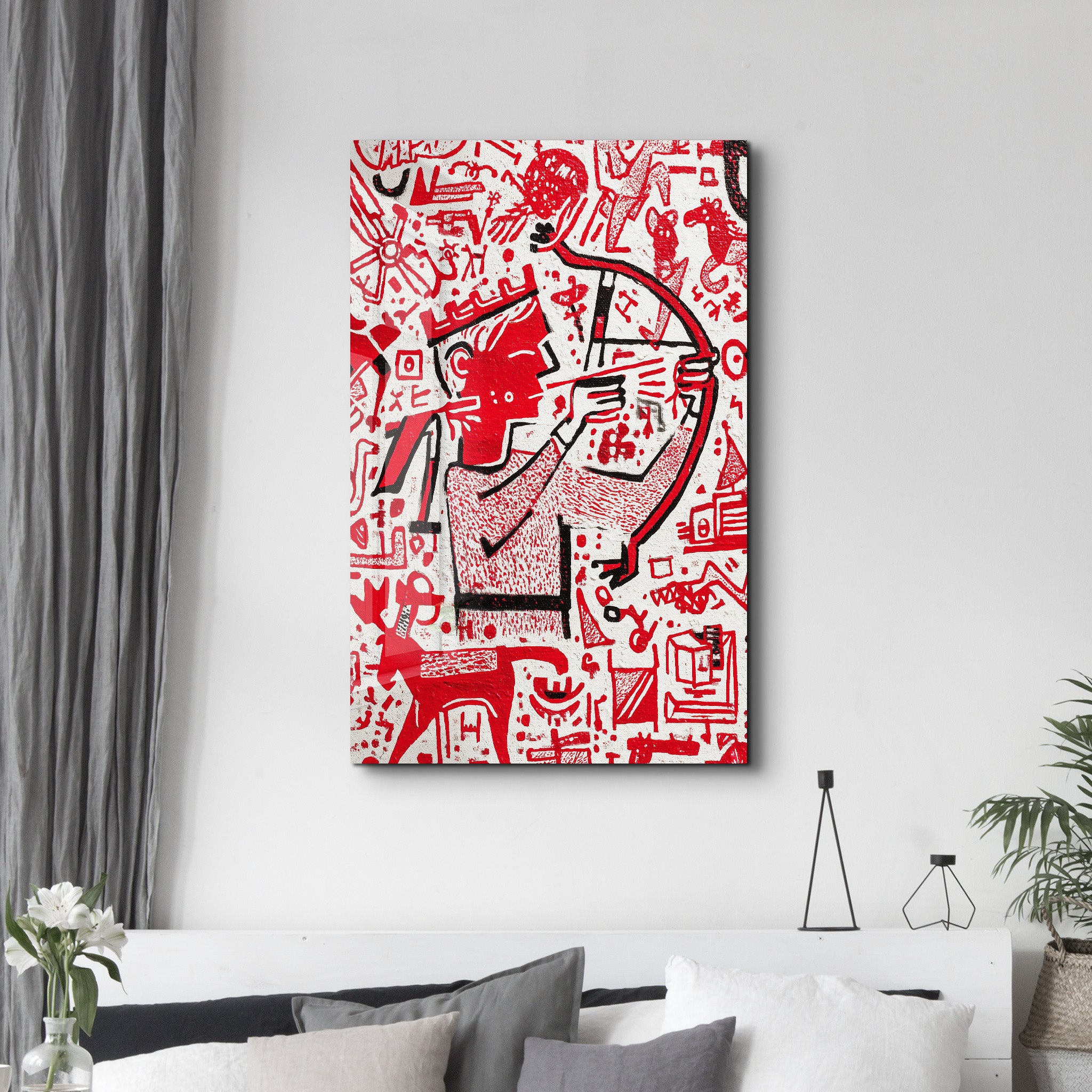 The Red Archer – Glass Wall Art