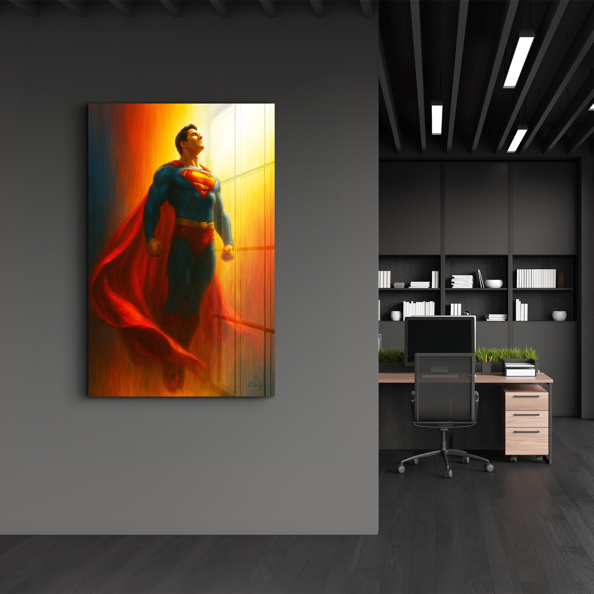 The Red Cape – Glass Wall Art by HMZ