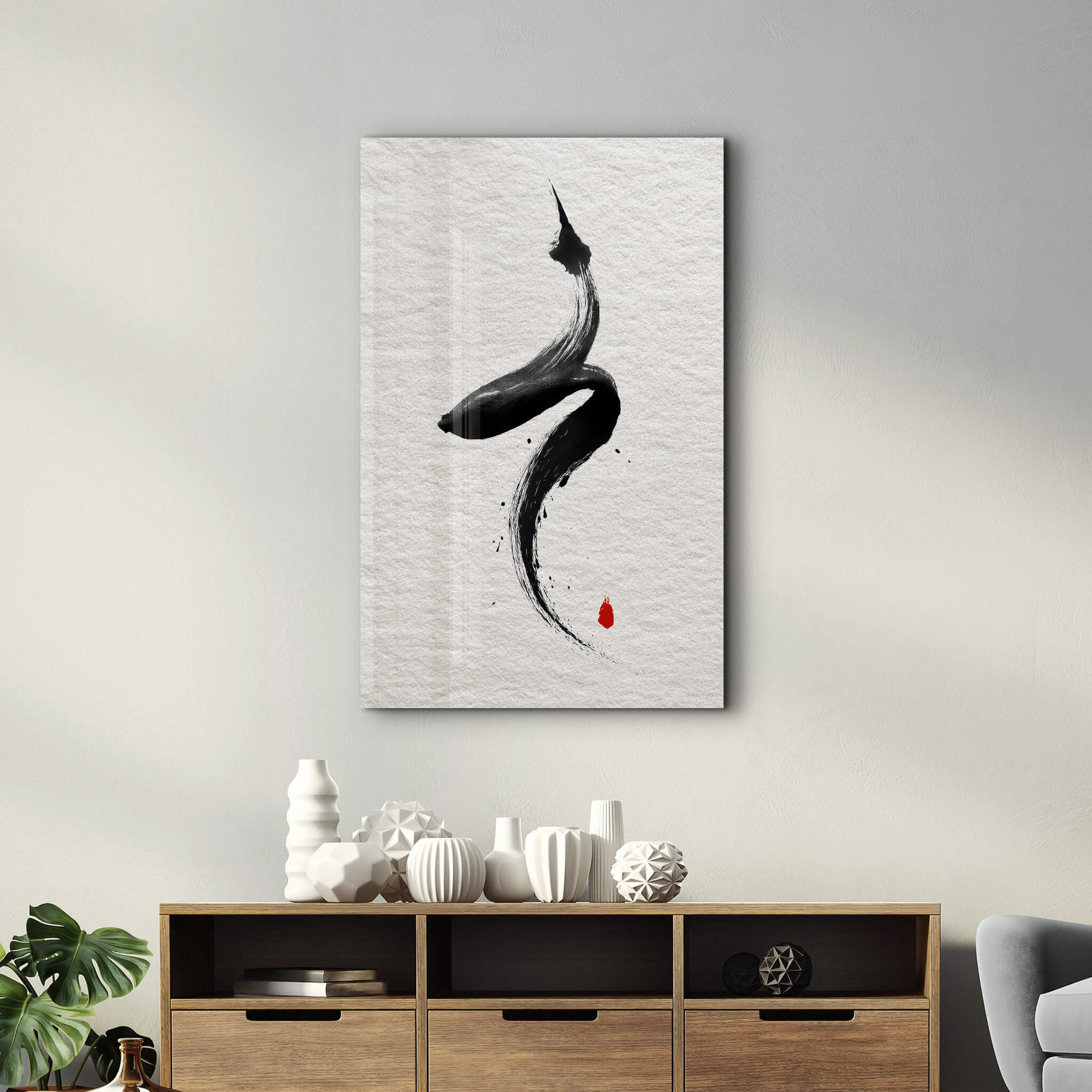 The Stroke - Glass Wall Art