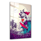 The Swine Surfer – Glass Wall Art