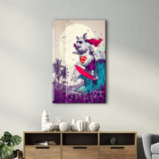 The Swine Surfer – Glass Wall Art