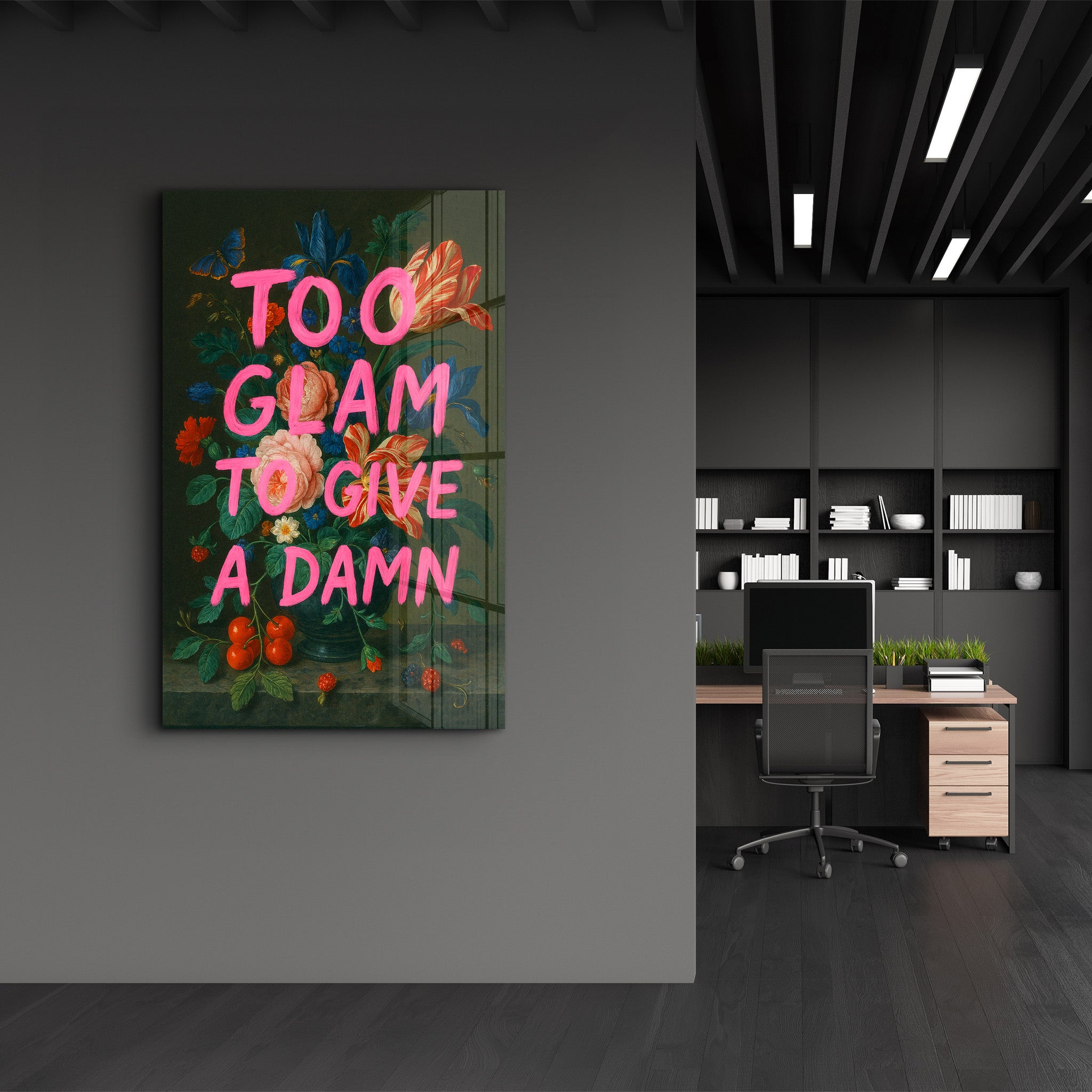Too Glam to Give a D*mn - Luxe Attitude Glass Wall Art