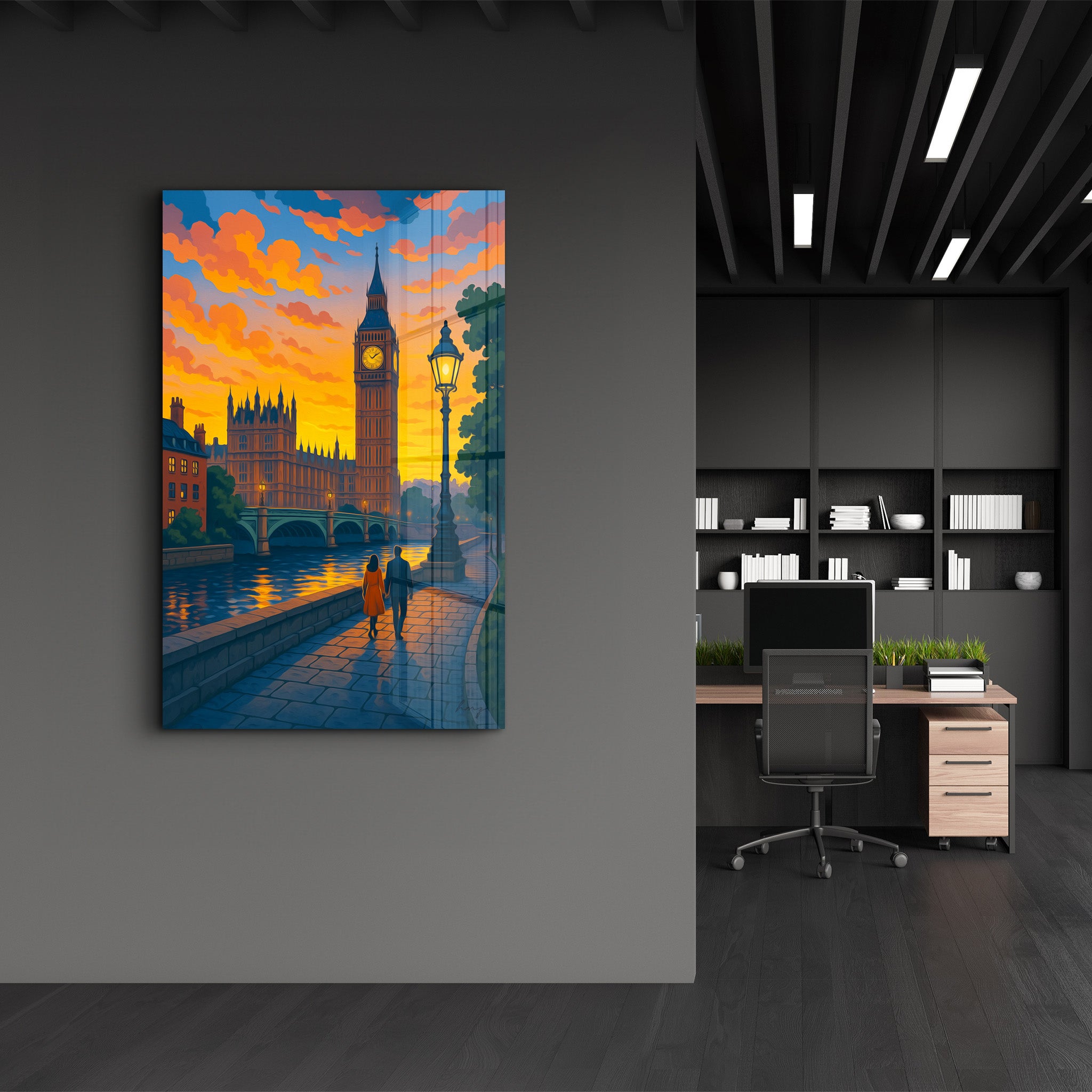 Twilight in London – Glass Wall Art by HMZ
