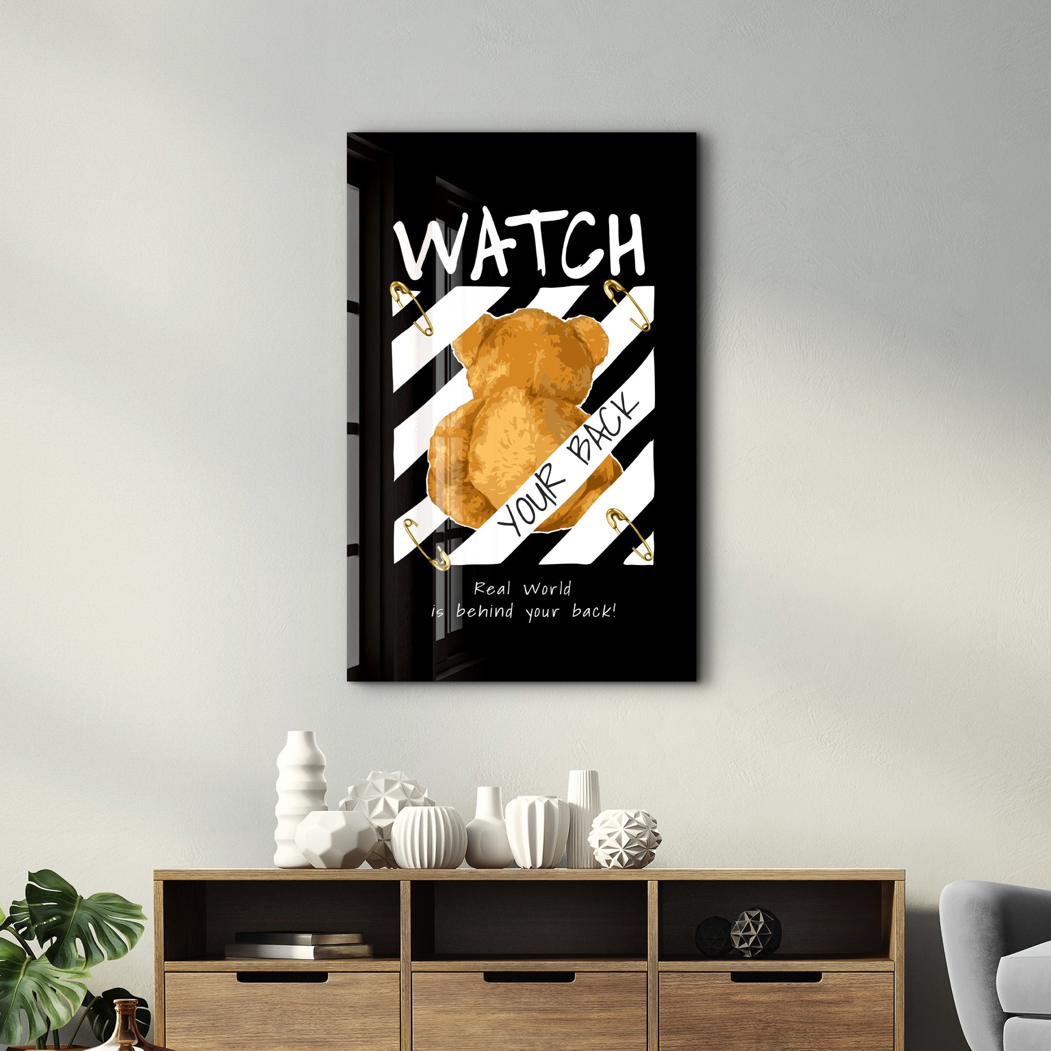 Watch Your Back - Glass Wall Art