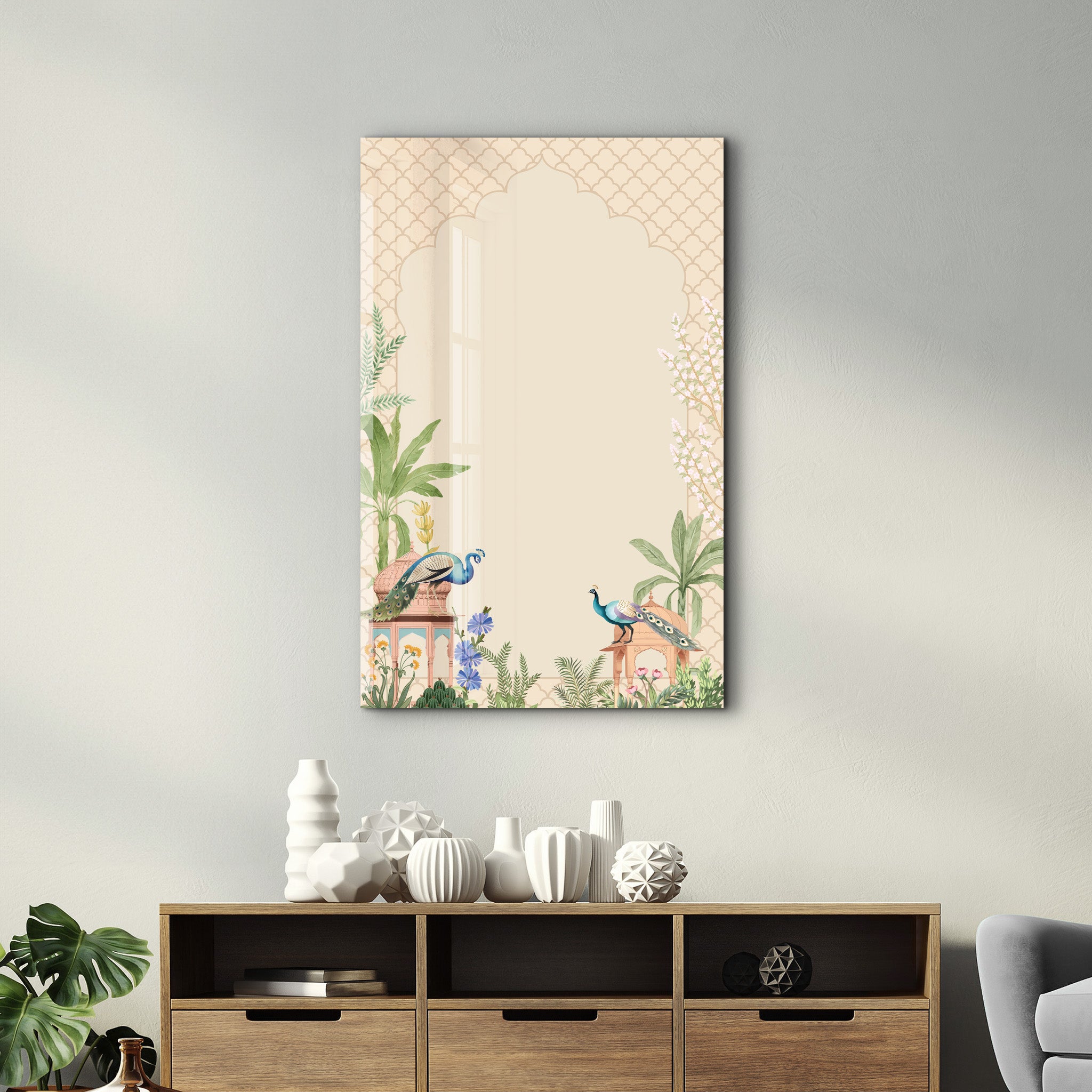 Whispers of the Courtyard – Glass Wall Art