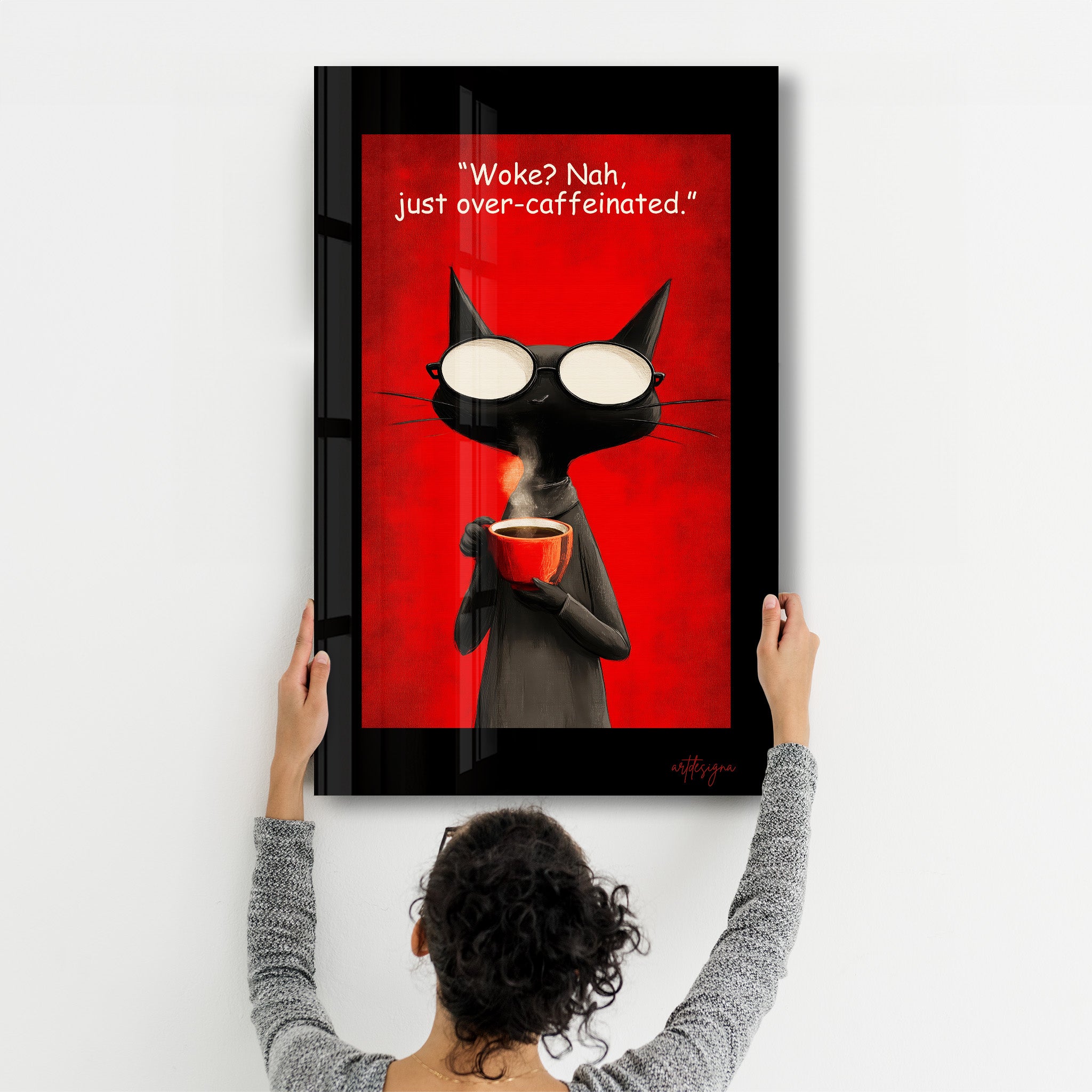 Woke? Nah! - Glass Wall Art