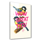 Wow, Great Tits! Cheeky Bird | Glass Wall Art