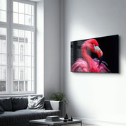 Flamingo’s Pink Symphony | Glass Wall Art - Artdesigna