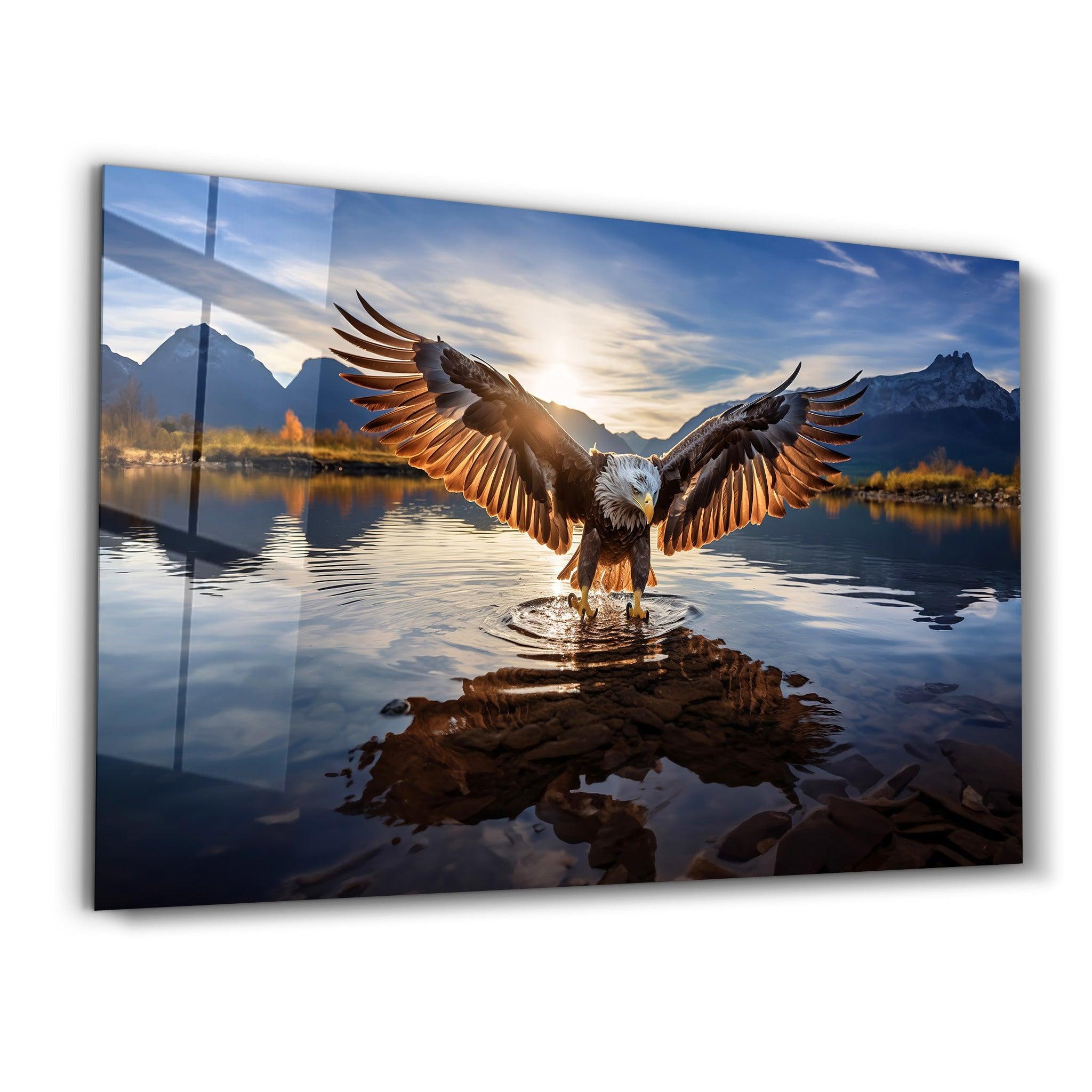 Majestic Eagle | Glass Wall Art - Artdesigna