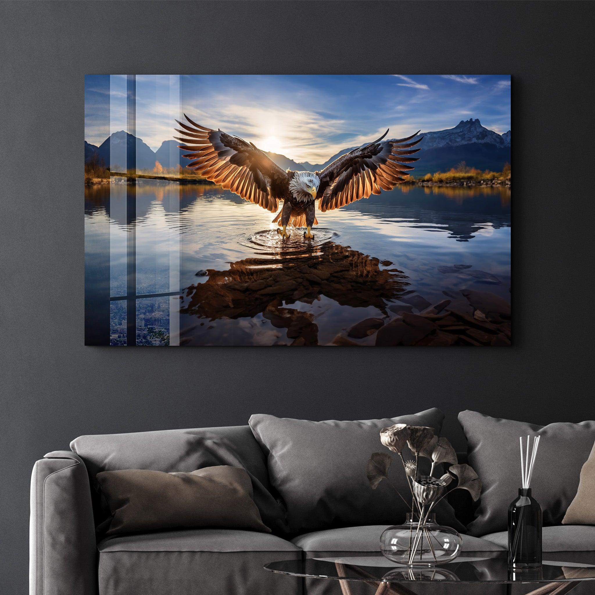 Majestic Eagle | Glass Wall Art - Artdesigna