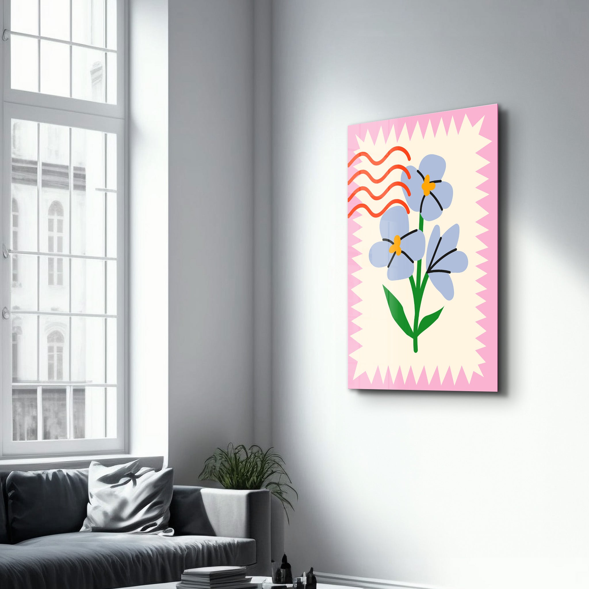 Purple Bloom | Glass Wall Art