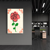 Red Rose | Glass Wall Art