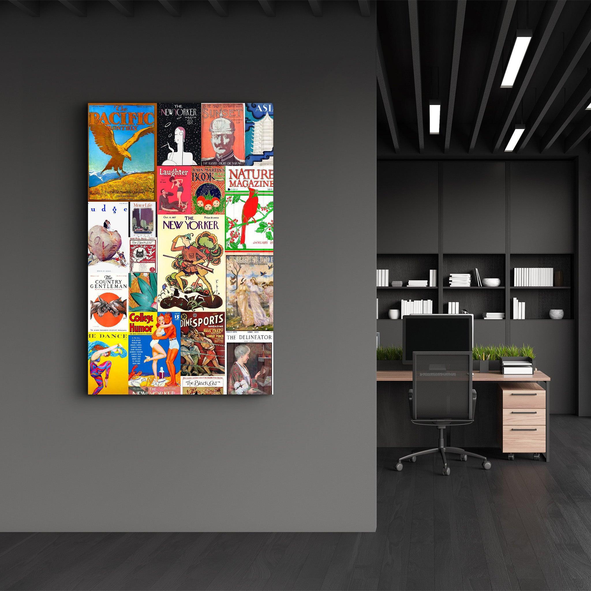 Retro Magazine Covers-2 - Glass Wall Art - Artdesigna