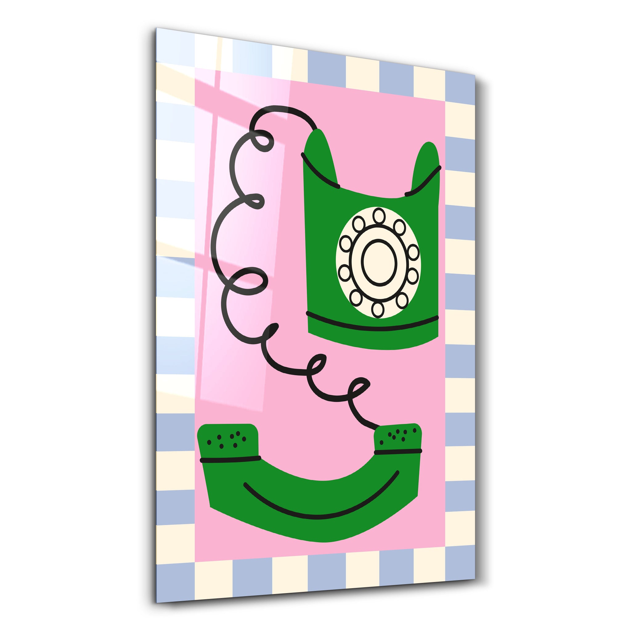 Retro Phone | Glass Wall Art