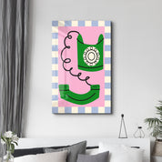 Retro Phone | Glass Wall Art