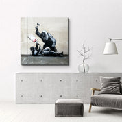 Banksy The Last Verdict 🩸 – Square Glass Wall Art