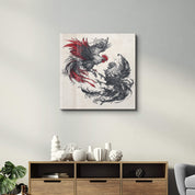 Cockfight | Glass Wall Art