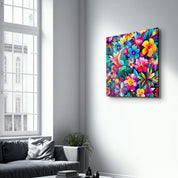 Flower Painting - Glass Wall Art - Artdesigna