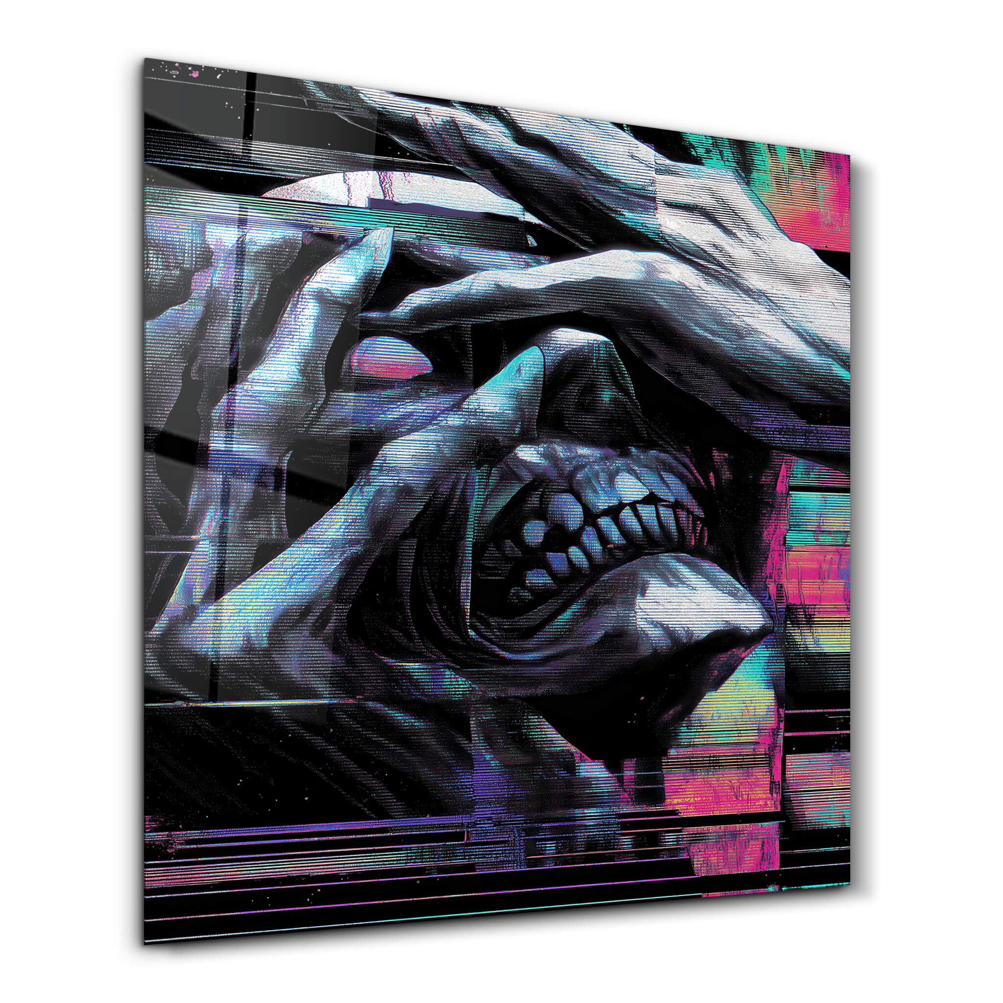 Glitch the Grave | Glass Wall Art
