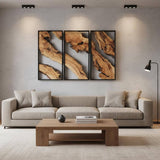 Olive Wood & Metal Wall Art - Handmade Wooden Wall Sculptures