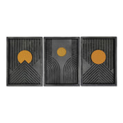 Golden Horizon Wooden Wall Art – Trio