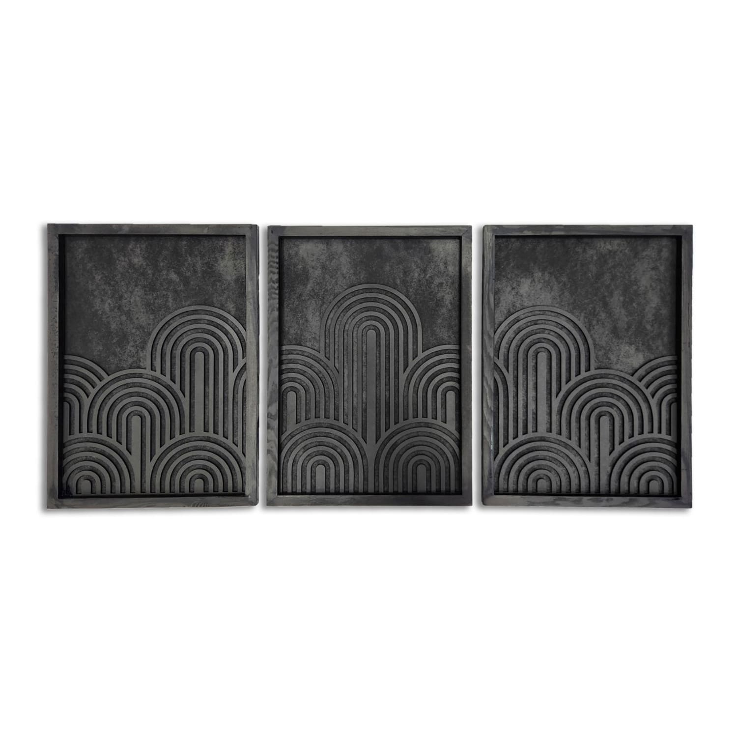 Minimalist Geometric Wooden Wall Art – Trio