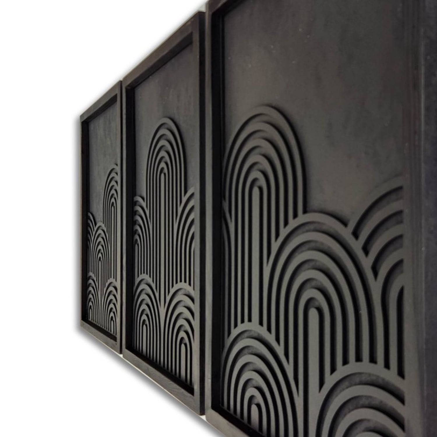 Minimalist Geometric Wooden Wall Art – Trio