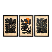 Abstract Botanical Wooden Wall Art – Trio