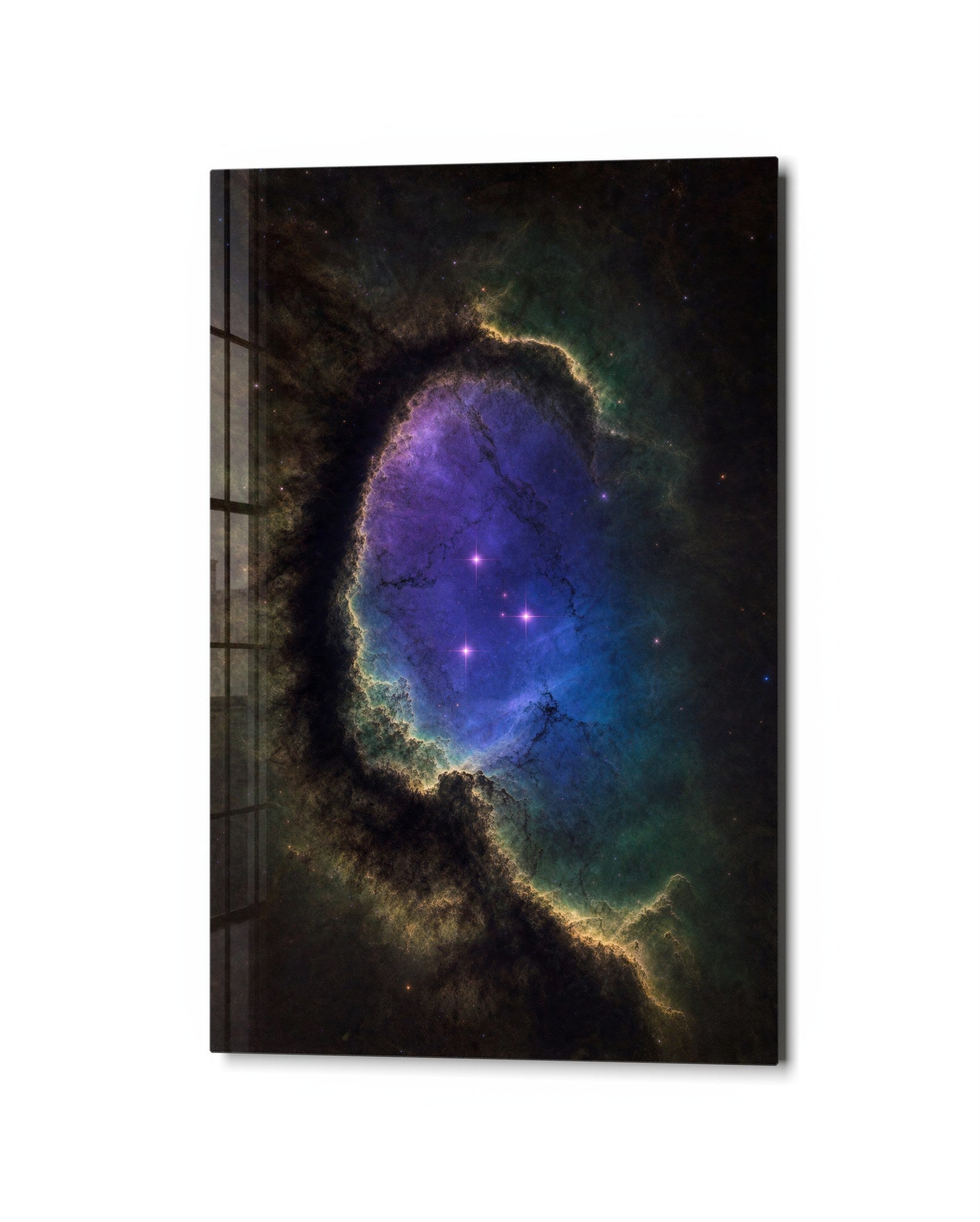 Artdesigna Window in the Clouds glass wall art featuring a serene cloudscape design on clear glass panel.