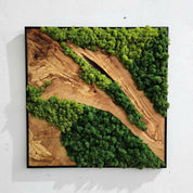 Moss and Olive Tree Wood Wall Art 2 Colors | Premium Handmade Wall Sculptures - Artdesigna