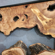 Corner Olive Wood & Metal Wall Art - Handmade Wooden Wall Sculptures