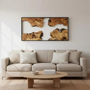 Corner Olive Wood & Metal Wall Art - Handmade Wooden Wall Sculptures