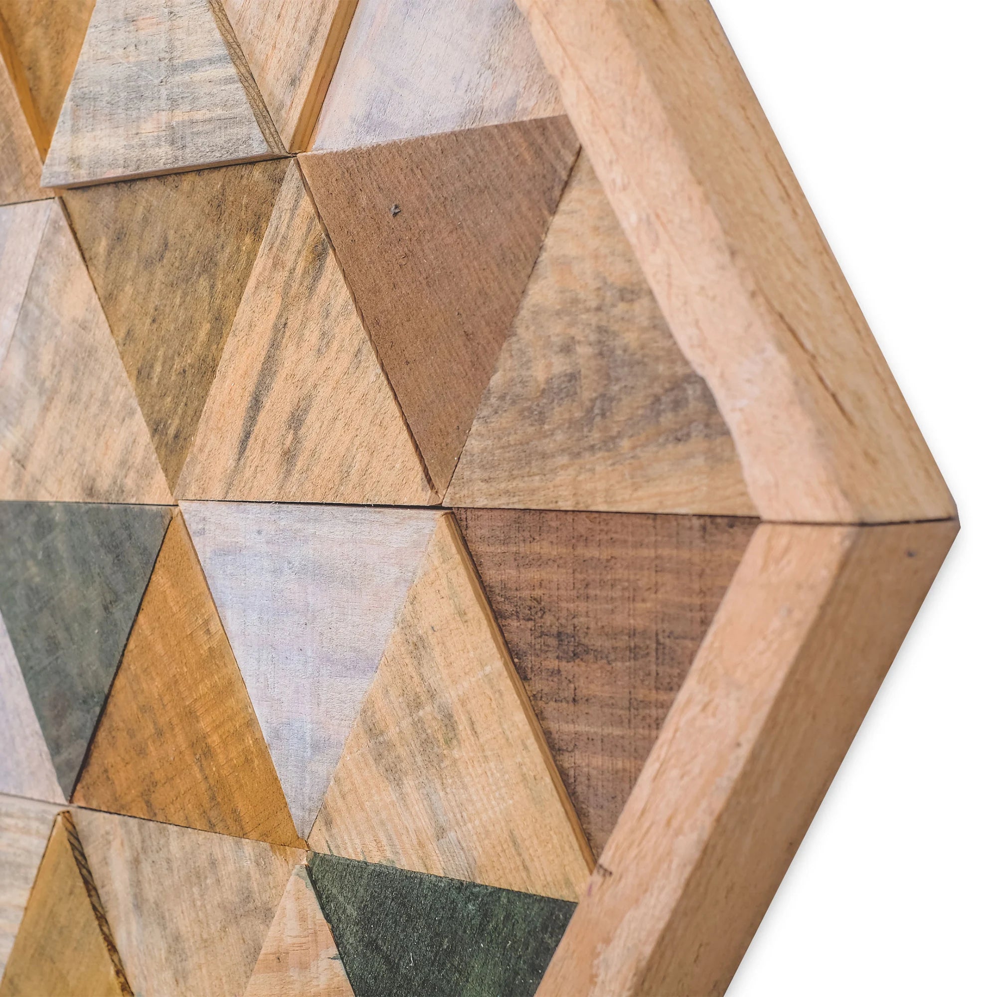 ・"Hexagonal-Rustic"・Premium Wood Handmade Wall Sculpture - Limited Edition