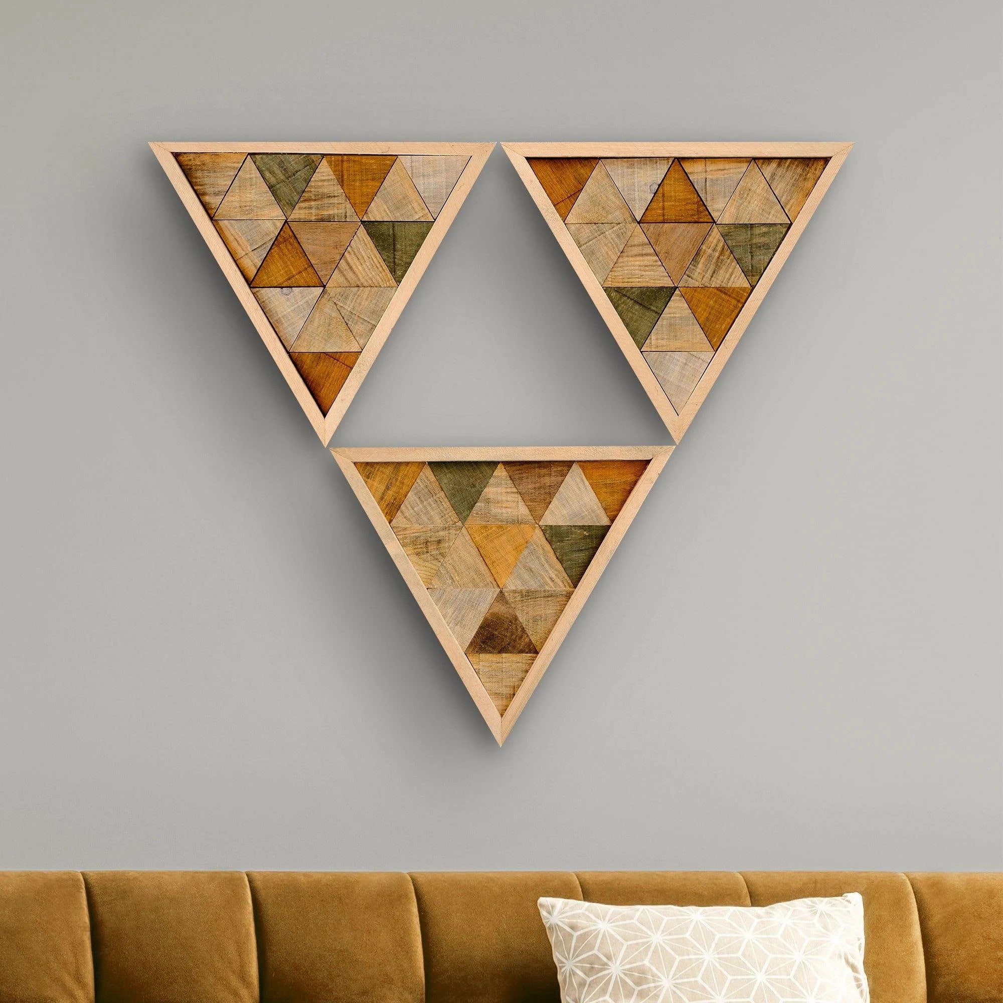 ・"Triangular-Rustic"・Premium Wood Handmade Wall Sculpture - Limited Edition