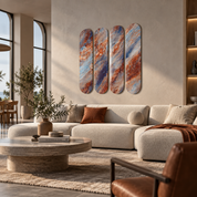Azure Rust Quad | Glass Wall Art